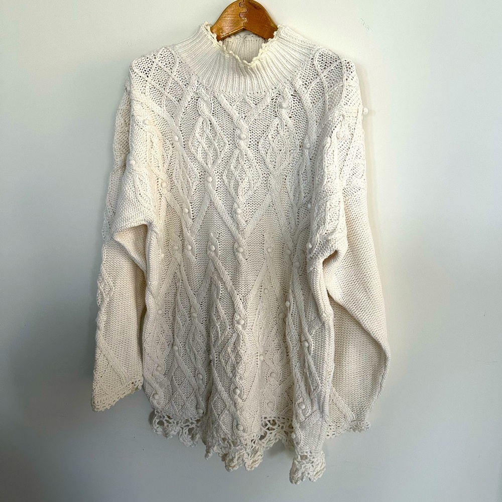 VINTAGE 90’s sweater argyle pattern knit sweater cotton ramie blend
